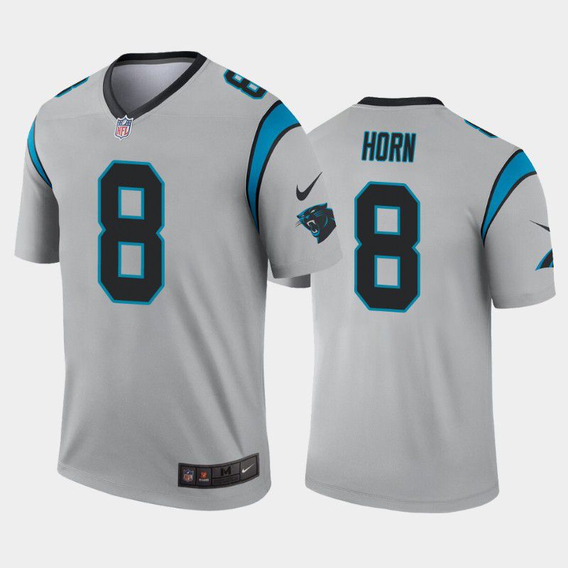 Men Carolina Panthers 8 Jaycee Horn Nike Grey Limited Player NFL Jersey